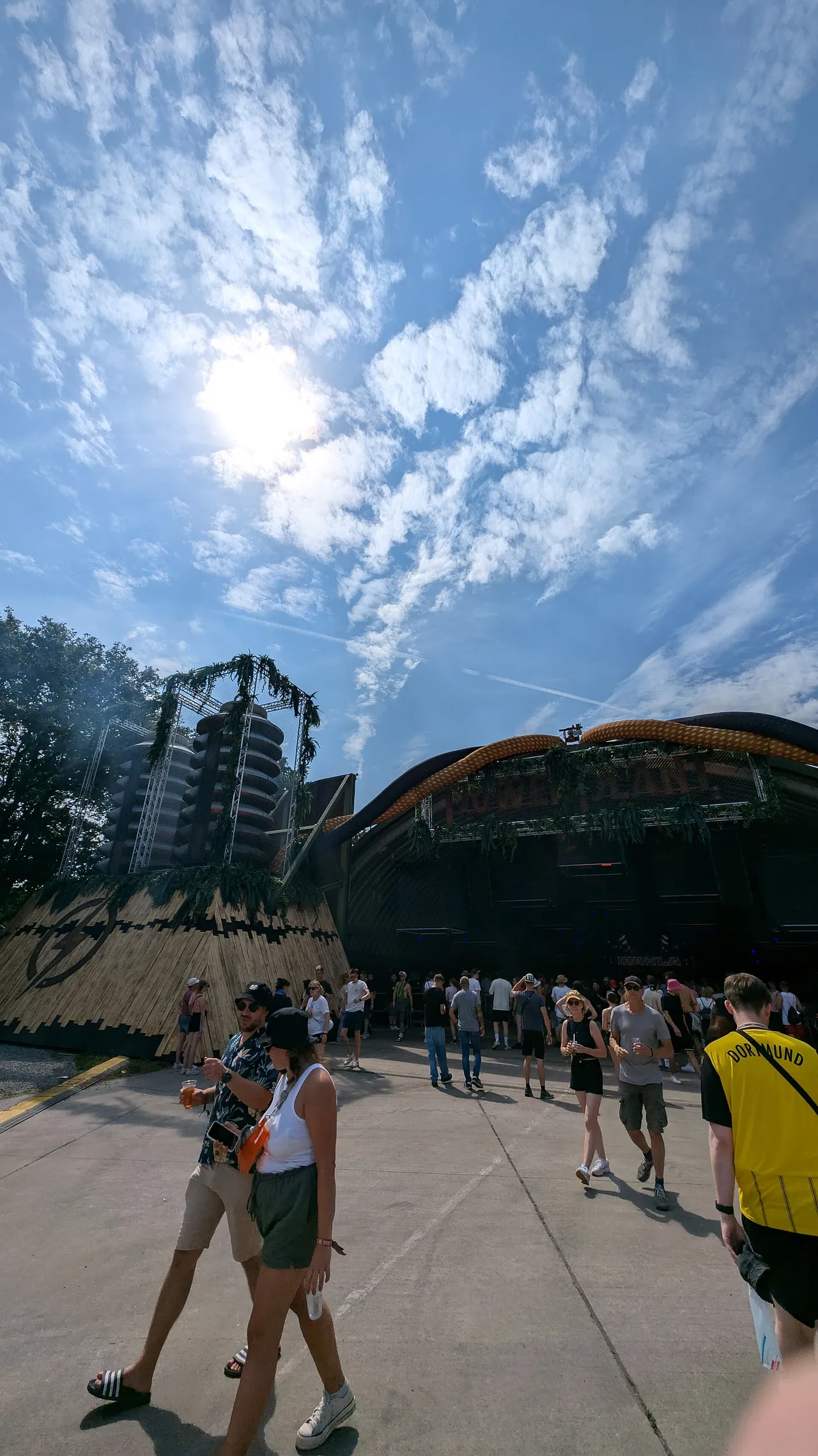 The arch of the Power Plant, another aircraft-shelter stage, on 19 July 2024.