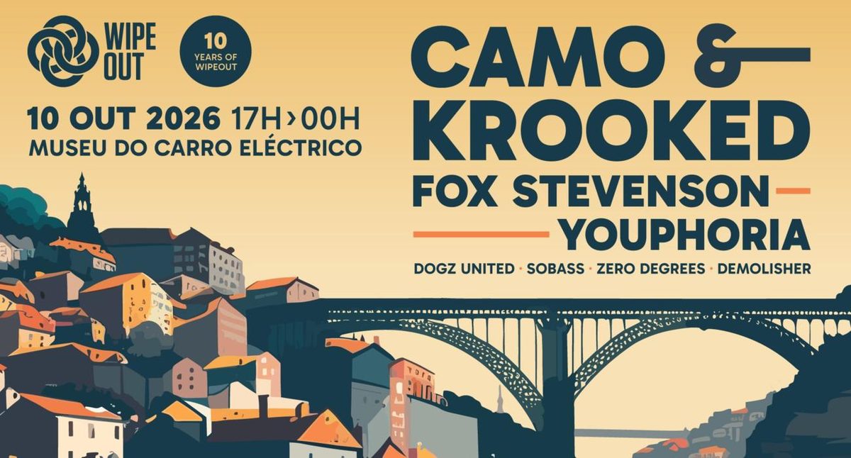 Affiche officielle de 10 Years of Wipeout Open Air (Museu do Carro Elétrico, Porto, Portugal, 10 octobre 2026)