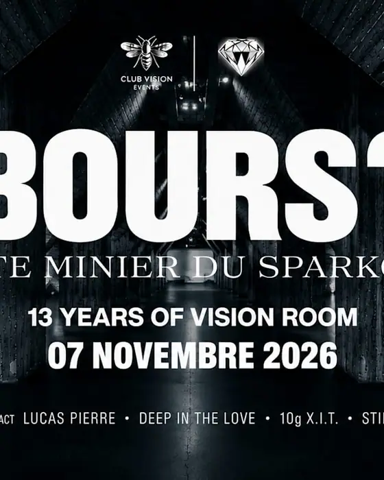 Affiche officielle de 13 Ans Des Vision Room- Sparkoh!-Bours?(Fuse,Tresor Berlin) (SPARKOH!, Frameries, Belgique, 7 novembre 2026)