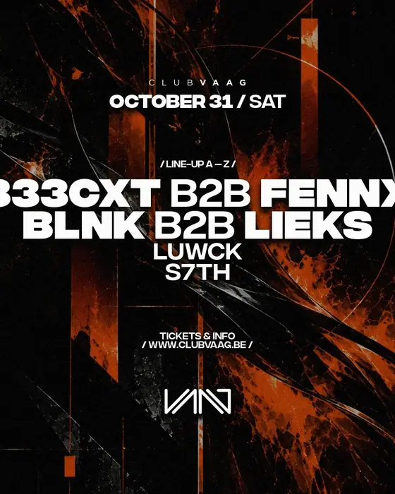 Photo de 333CXT b2b FennX & BLNK b2b LIEKS at Club Vaag (Club Vaag, Antwerp, Belgique, 31 octobre 2026)