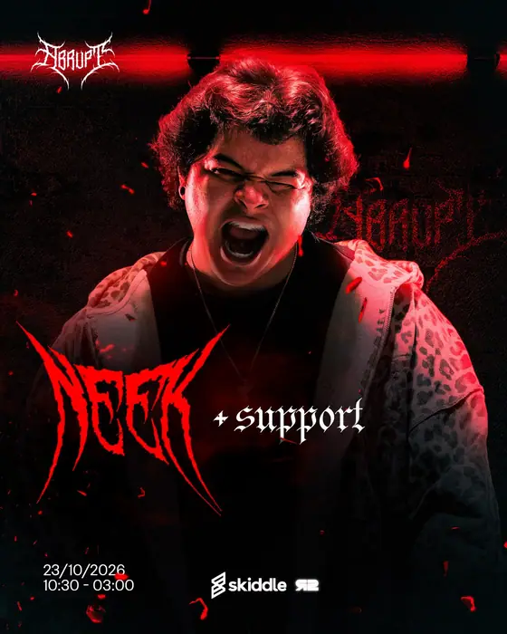 Affiche officielle de ABRUPT presents NEEK + more (Room 2, Glasgow, Royaume-Uni, 23 octobre 2026)
