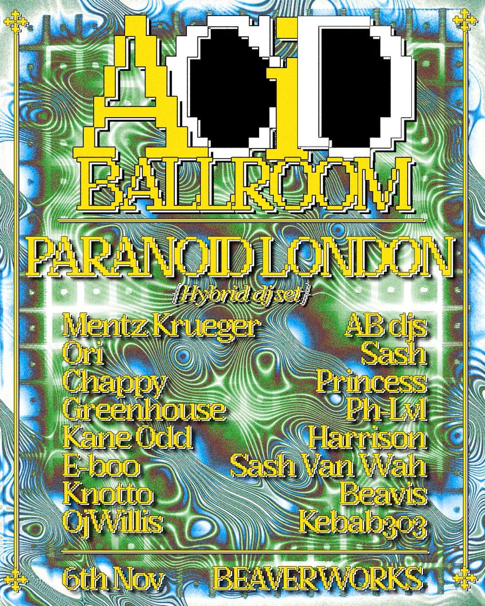 Photo de Acid Ballroom presents: Paranoid London (Beaver Works, Leeds, Royaume-Uni, 6 novembre 2026)