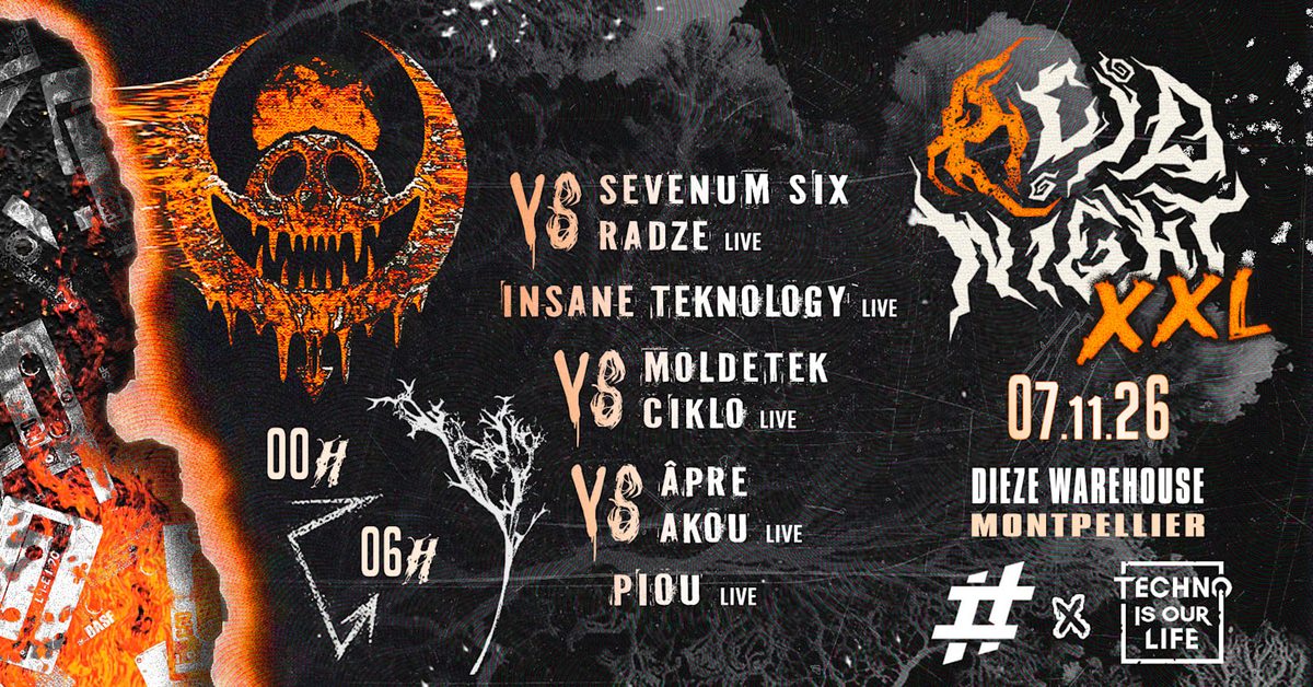 Affiche officielle de Acidnight XXL - 100% Live (DIEZE WAREHOUSE, Montpellier, France, 7 novembre 2026)