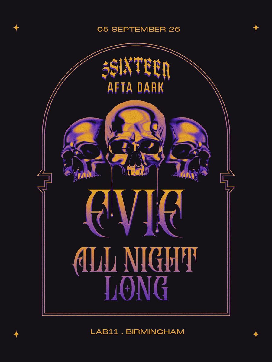 Affiche officielle de AFTA DARK Pres. EVIE (All Night Long) (LAB11, Birmingham, Royaume-Uni, 5 septembre 2026)