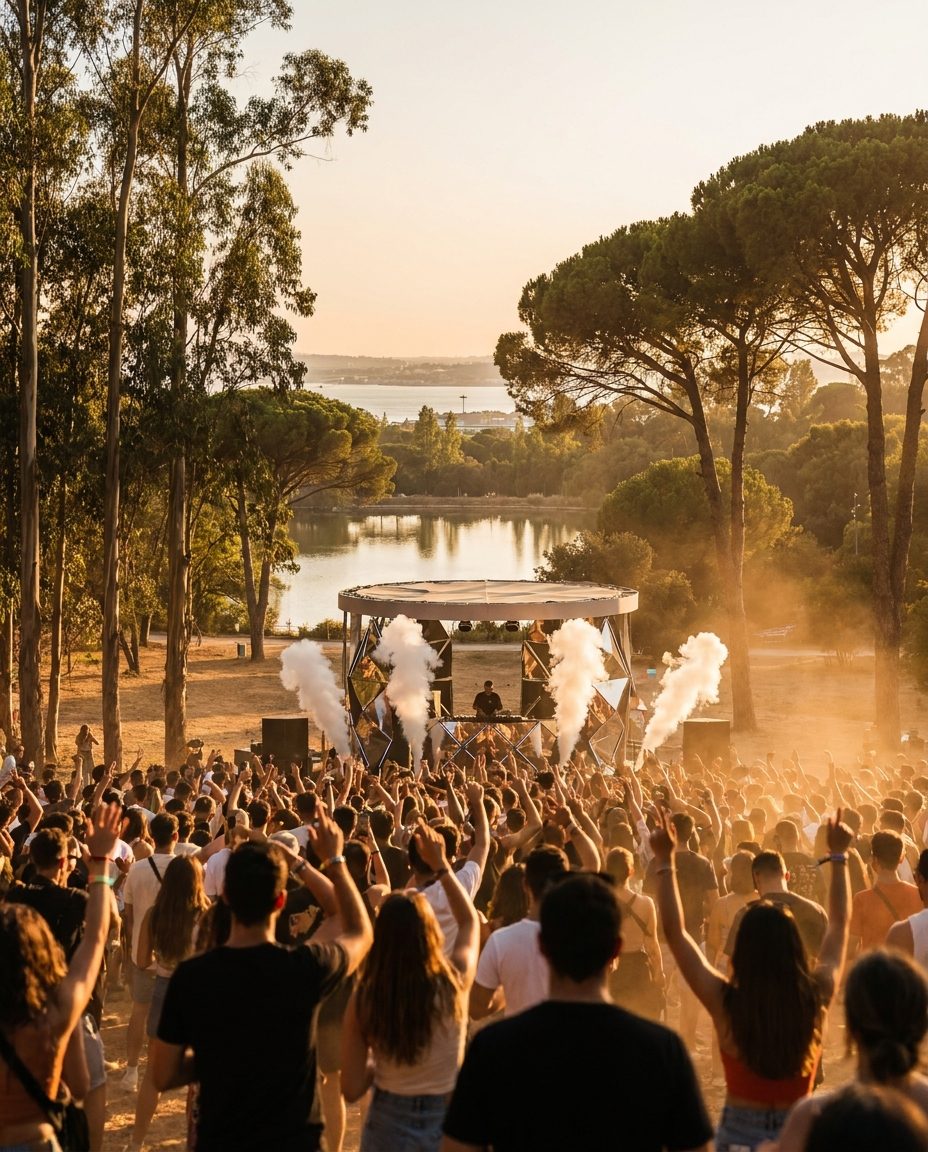 Illustrative key visual for Brunch Electronik Lisboa #4 · Adam Beyer (Lagoa Branca, Tapada da Ajuda, Lisbon, Portugal, 15 August 2026)