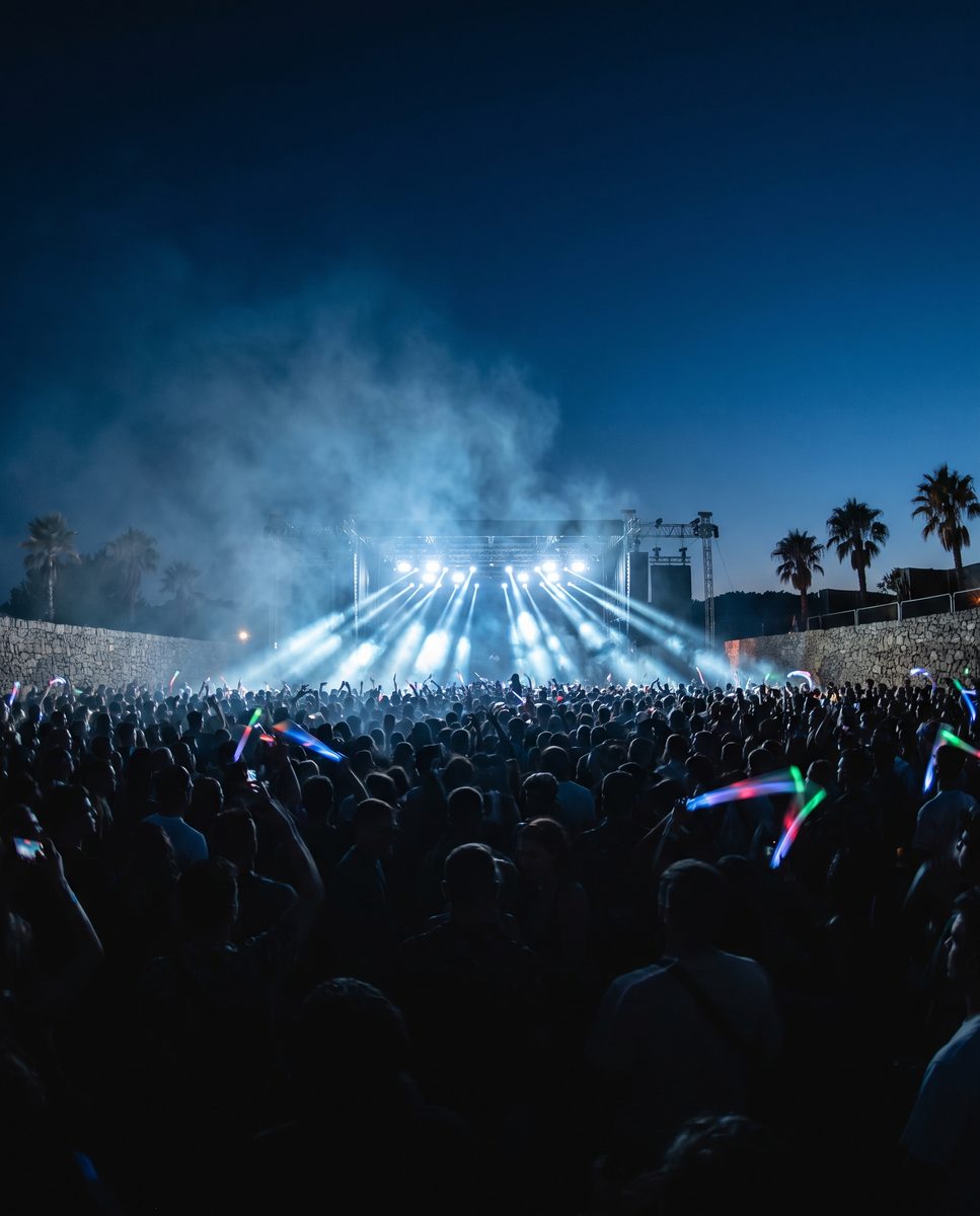 Illustrative key visual for Glitch Festival (Gianpula Village, Rabat, Malta, 11 August 2027)