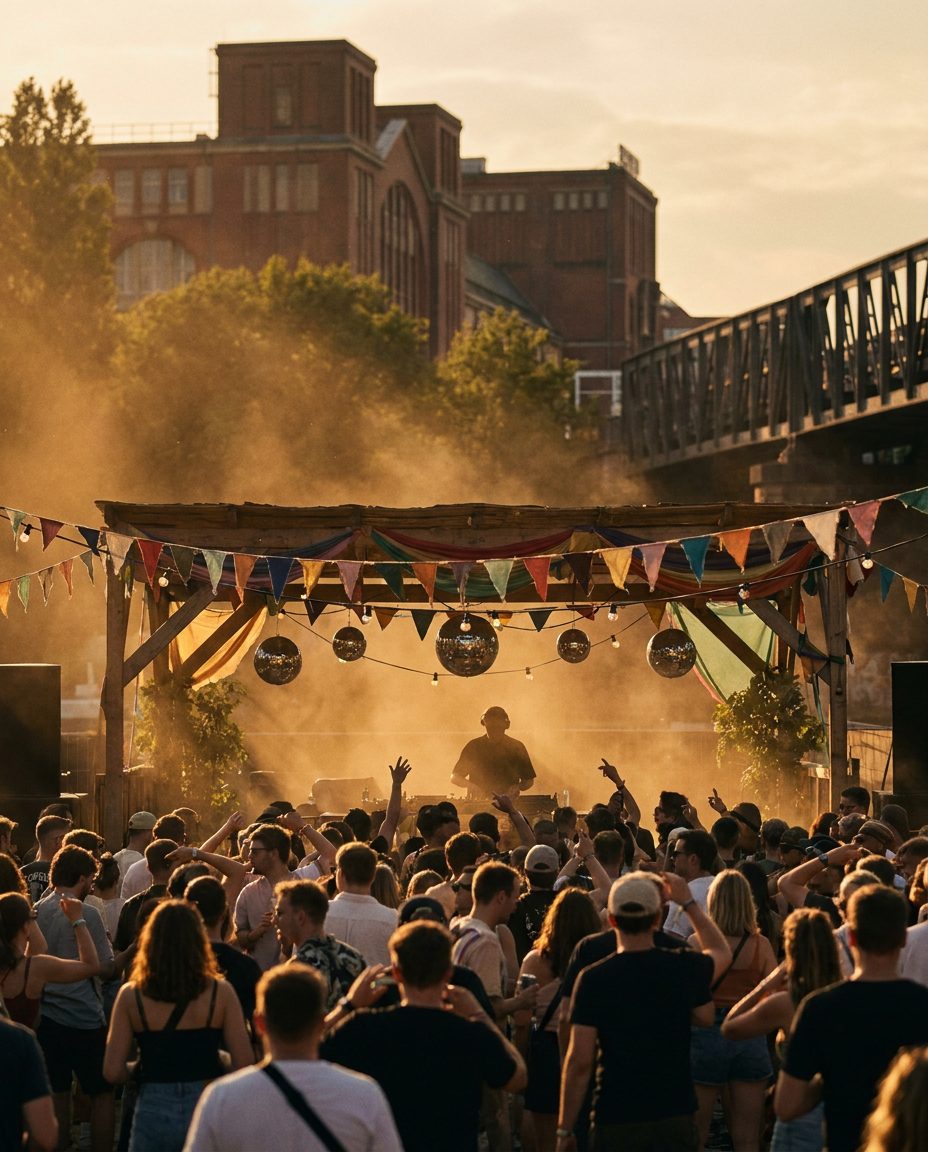 Illustrative key visual for Katermukke Open Air (Phoxxi Green Area / Fundbureau, Hamburg, Germany, 8 August 2026)