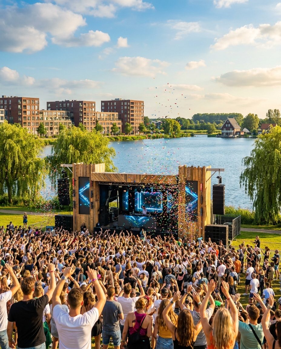 Illustrative key visual for Loveland Festival (Sloterpark, Amsterdam, Netherlands, 8 August 2026)