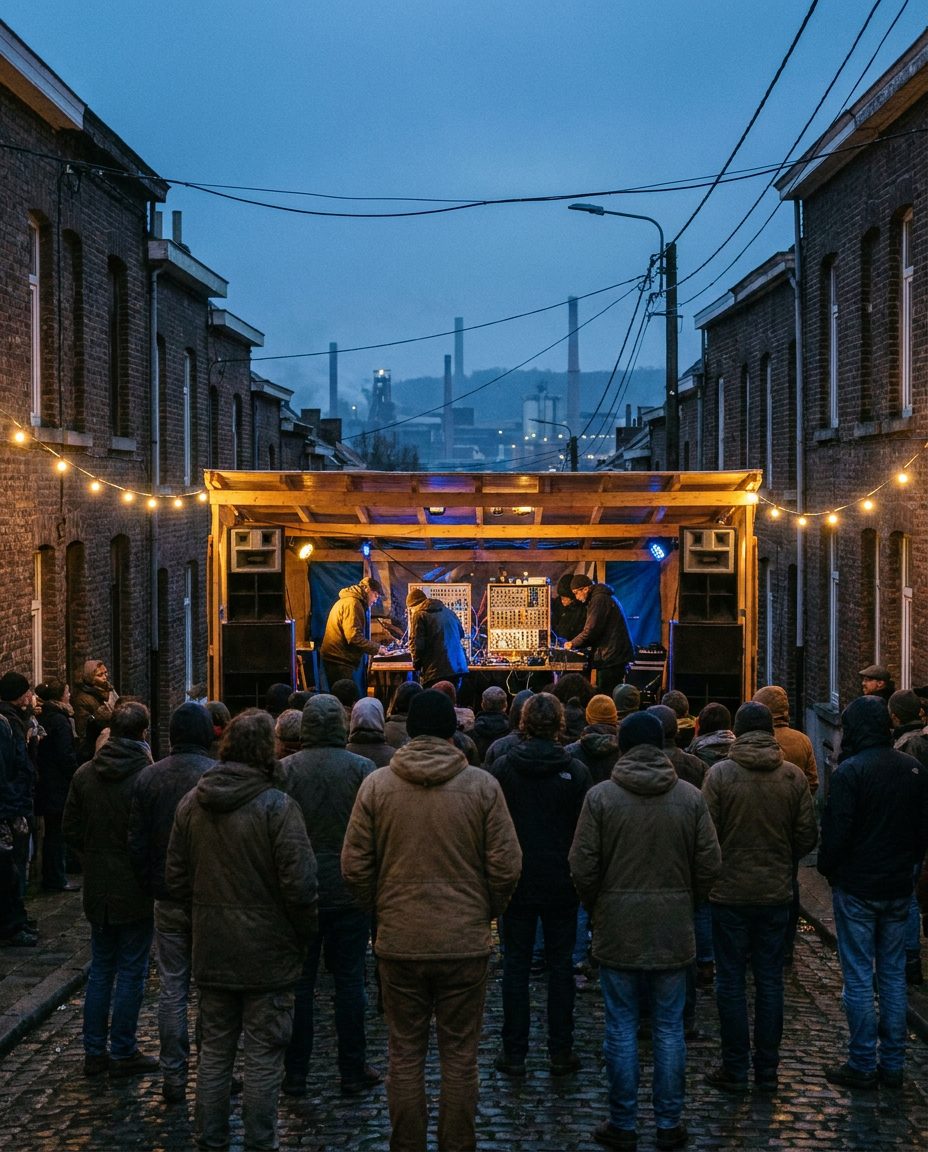Illustrative key visual for Micro Festival (Rue des Haveurs, Saint-Léonard, Liège, Belgium, 7 August 2026)