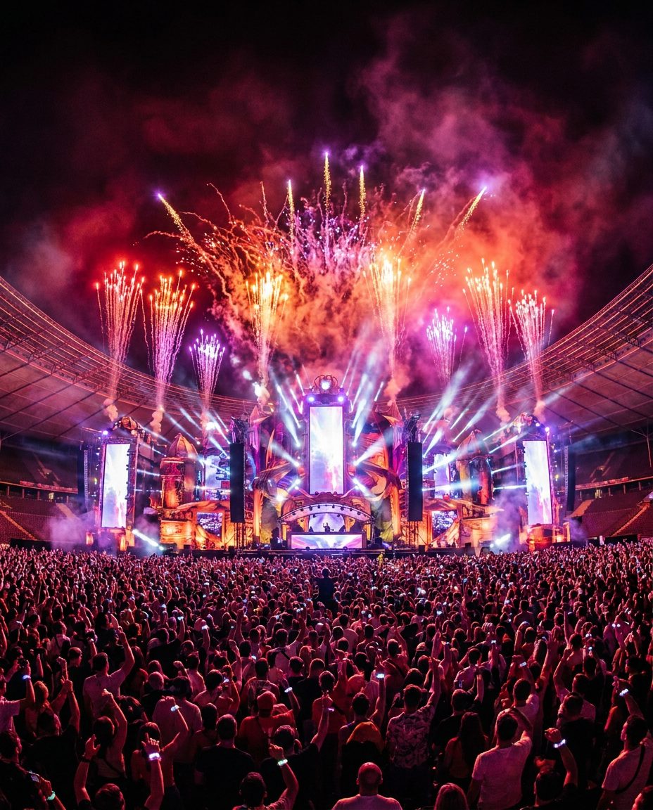 Illustrative key visual for UNTOLD (Cluj Arena, Cluj-Napoca, Romania, 6 August 2026)