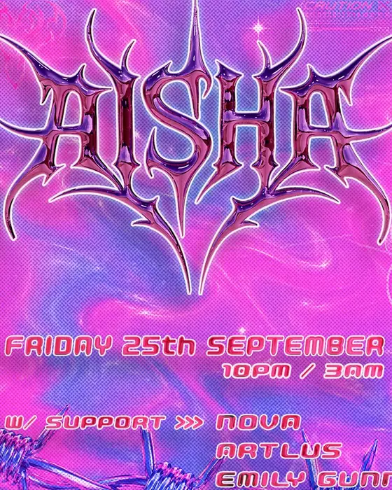 Photo de AISHA - night of hard techno, trance energy and full-throttle (The Priory, Aberdeen, Royaume-Uni, 25 septembre 2026)