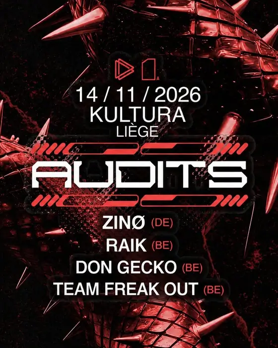 Affiche officielle de Audits invite ZINØ au KulturA (KulturA, Liège, Belgique, 14 novembre 2026)