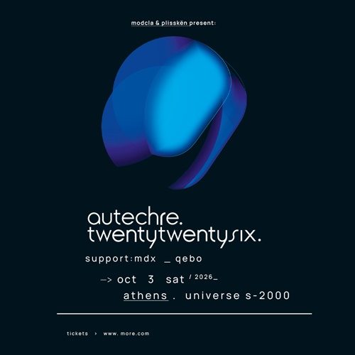 Affiche officielle de Autechre · Universe Athens (Universe Athens, Athens, Grèce, 3 octobre 2026)