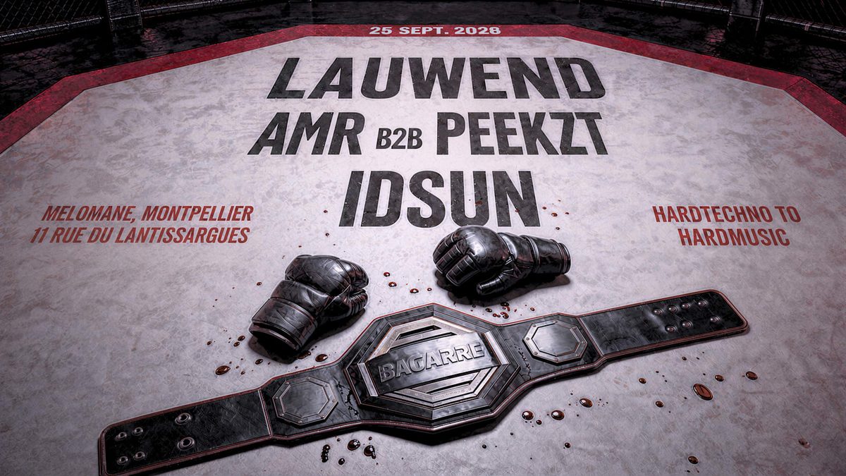 Affiche officielle de Bagarre Event - 1st Round (Mélomane Club, Montpellier, France, 25 septembre 2026)