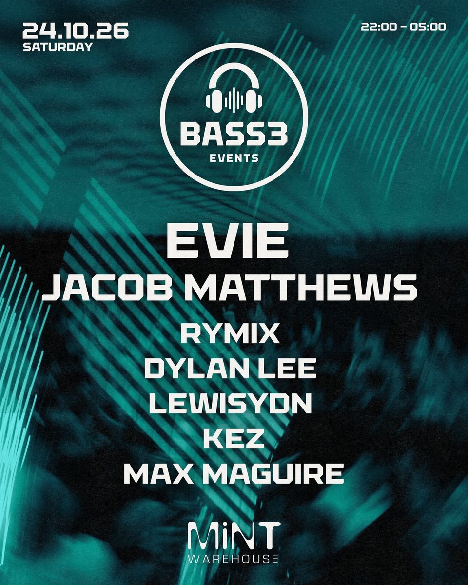 Affiche officielle de BASS3 x MiNT Warehouse Loft (Mint Warehouse, Leeds, Royaume-Uni, 24 octobre 2026)