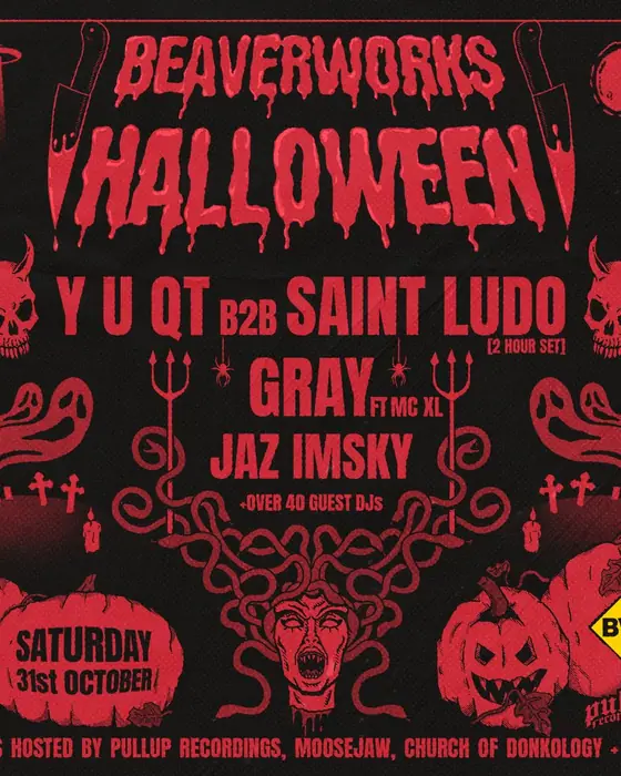 Photo de Beaver Works Halloween w/ Y U QT b2b Saint Ludo, Gray + more (Beaver Works, Leeds, Royaume-Uni, 31 octobre 2026)