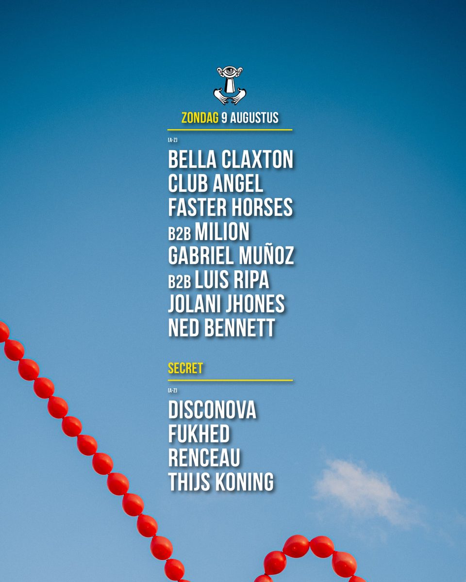 Official poster for Bella Claxton, Club Angel & Milion à Thuishaven (Thuishaven, Amsterdam, Netherlands, 9 August 2026)