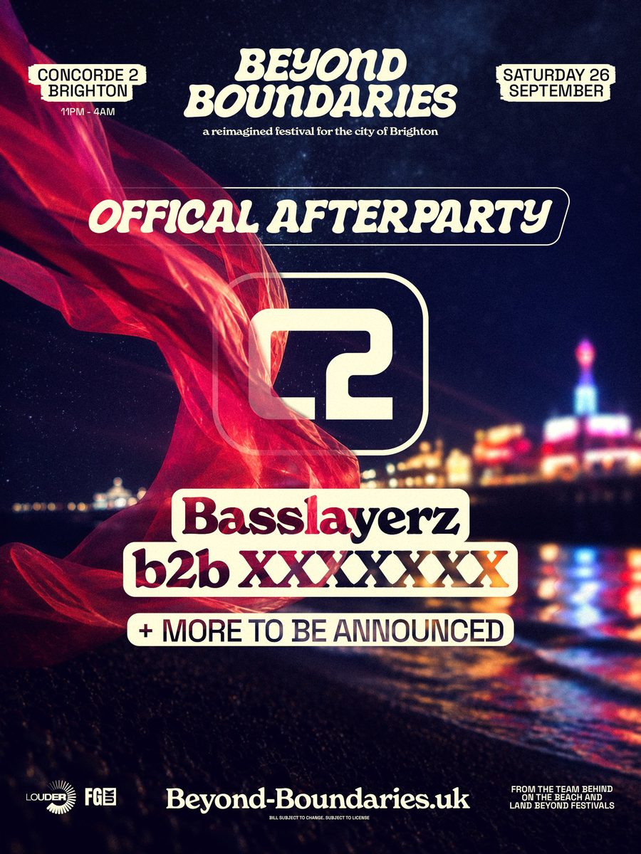 Affiche officielle de Beyond Boundaries Afters | Basslayerz + More! (Concorde 2, Brighton, Royaume-Uni, 26 septembre 2026)