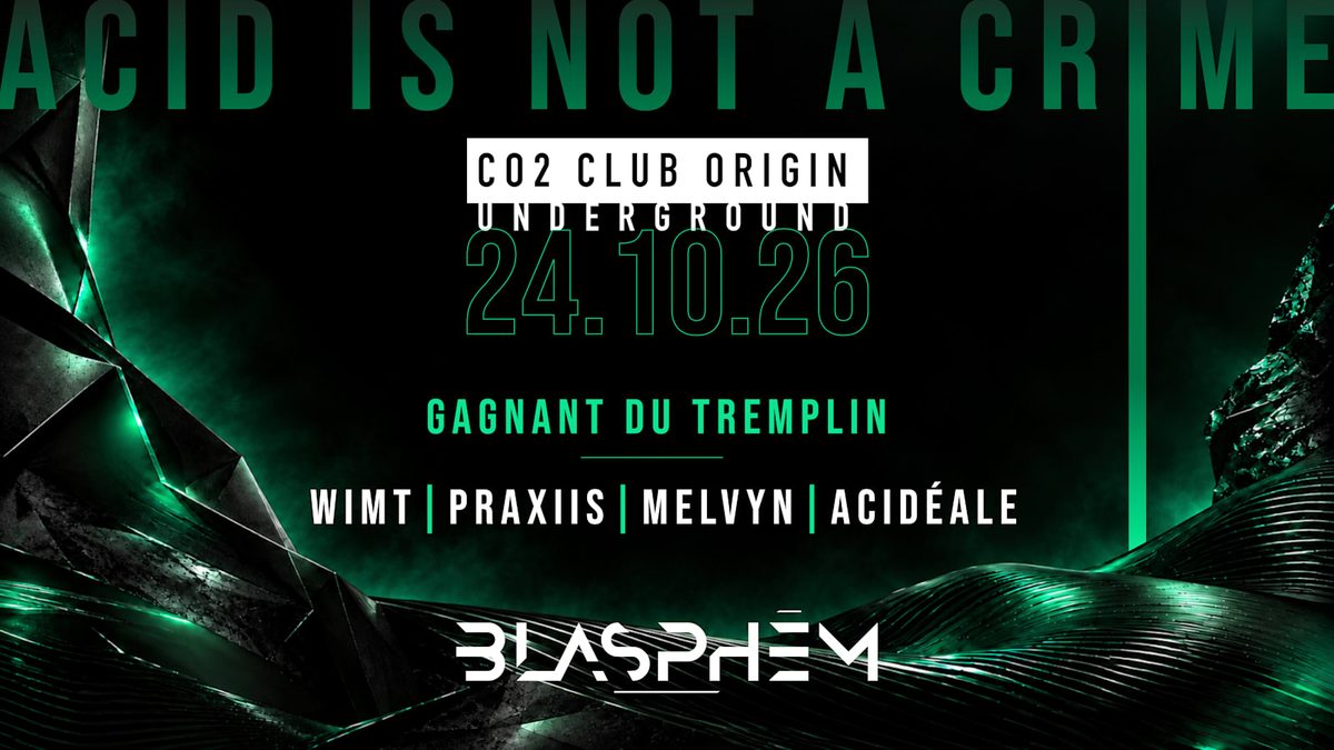 Affiche officielle de Blasphēm X Co2 Club Origin Underground #3 (CO2 Club Origin, Nantes, France, 24 octobre 2026)