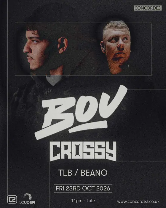 Official poster for Bou & Crossy (Concorde 2, Brighton, UK, 23 October 2026)