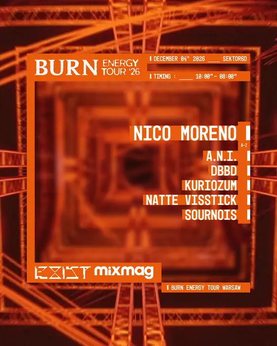 Affiche officielle de Burn Energy Tour Poland : Nico Moreno (SEKTOR6D, Warsaw, Pologne, 4 décembre 2026)