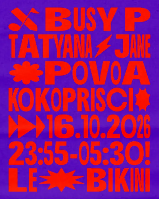 Affiche officielle de Busy P au Bikini (Le Bikini, Ramonville-Saint-Agne, France, 16 octobre 2026)