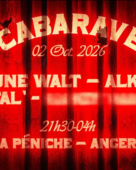 Affiche officielle de Cabarave | Potal’, Jeune Walt, Alkaïa + Invité.E Mystère (La Péniche, Angers, France, 2 octobre 2026)