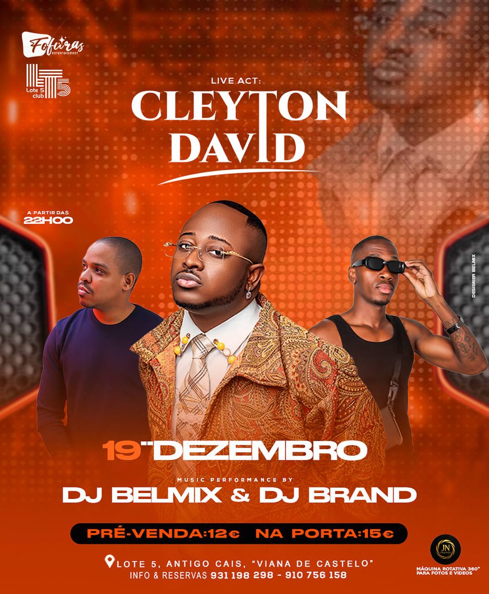 Affiche officielle de Cleyton David (Club Lote 5, Viana do Castelo, Portugal, 19 décembre 2026)