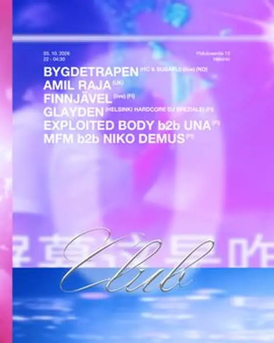 Affiche officielle de Club Zero à l'Ääniwalli (Ääniwalli, Helsinki, Finlande, 3 octobre 2026)