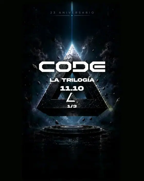 Affiche officielle de CODE 23 Aniversario - La trilogía, primera parte (Fabrik, Humanes de Madrid, Espagne, 11 octobre 2026)