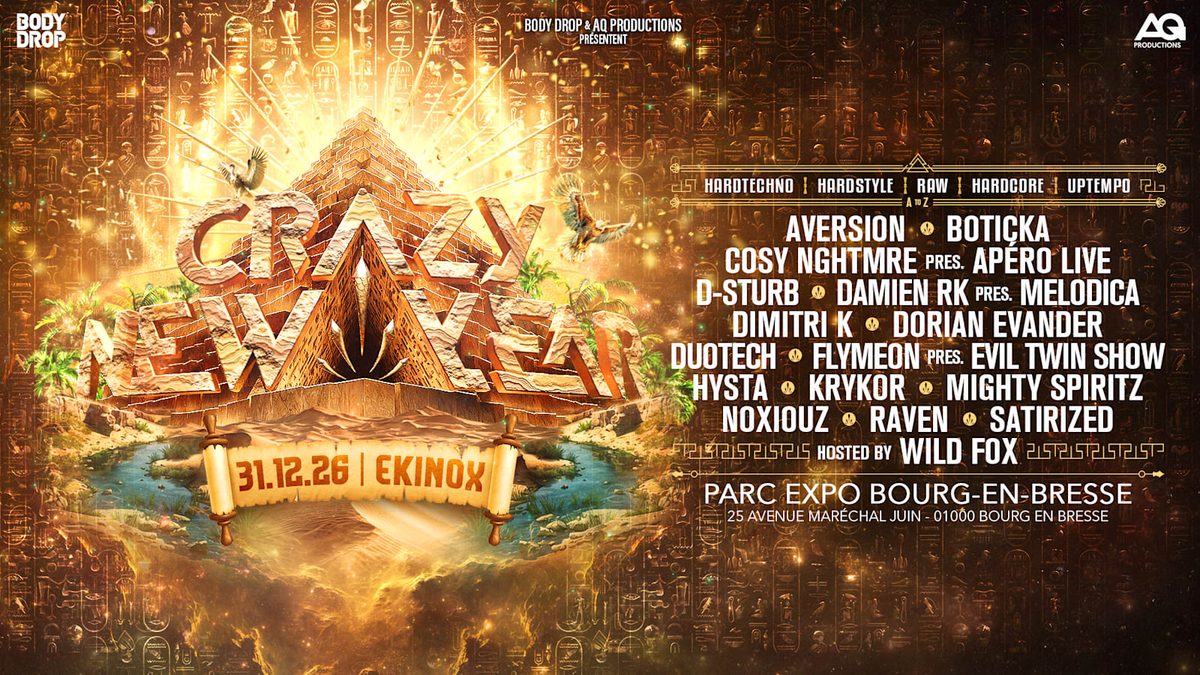 Official poster for Crazy New Year Festival (Ainterexpo - Parc des Expositions, Bourg-en-Bresse, France, 31 December 2026)