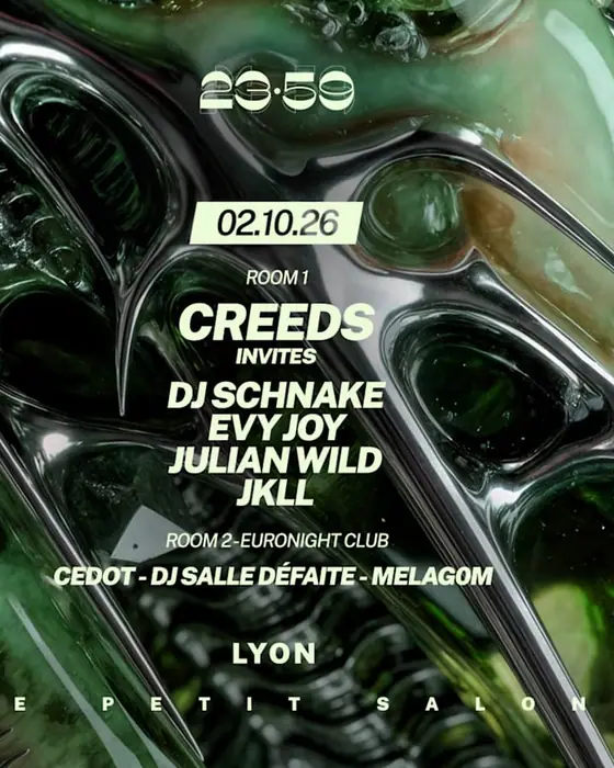Affiche officielle de Creeds Invites Dj Schnake, Julian Wild, Jkll & More (Le Petit Salon, Lyon, France, 2 octobre 2026)
