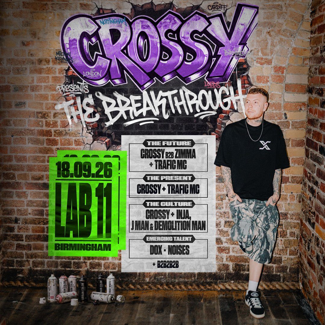 Affiche officielle de Crossy Presents: The Breakthrough (LAB11, Birmingham, Royaume-Uni, 18 septembre 2026)