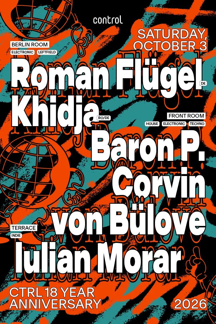 Official poster for ctrl18 : Roman Flügel (Control Club, Bucharest, Romania, 3 October 2026)