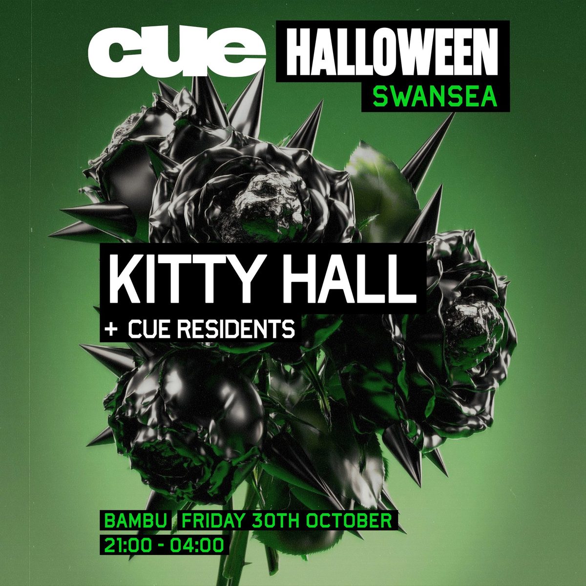 Official poster for CUE Swansea - Halloween w. Kitty Hall - 30th Oct (Bambu Beach Bar, Swansea, UK, 30 October 2026)