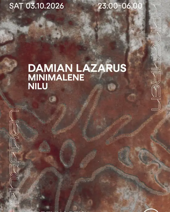 Affiche officielle de Damian Lazarus au Hangaren (Hangaren, Copenhagen, Danemark, 3 octobre 2026)