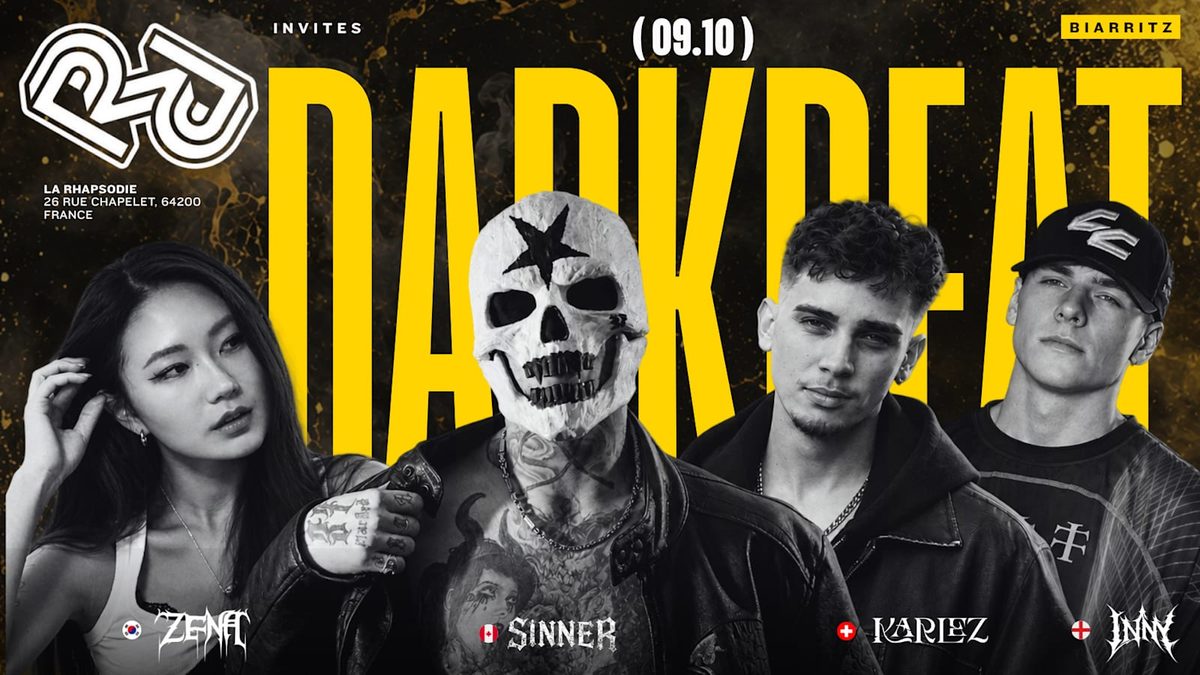 Official poster for Darkbeat Invite : Sinner • Inny • Karlez • Zena • Who I Am (La Rhapsodie, Biarritz, France, 9 October 2026)