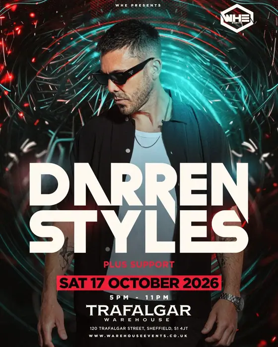 Affiche officielle de Darren Styles (Trafalgar Warehouse, Sheffield, Royaume-Uni, 17 octobre 2026)