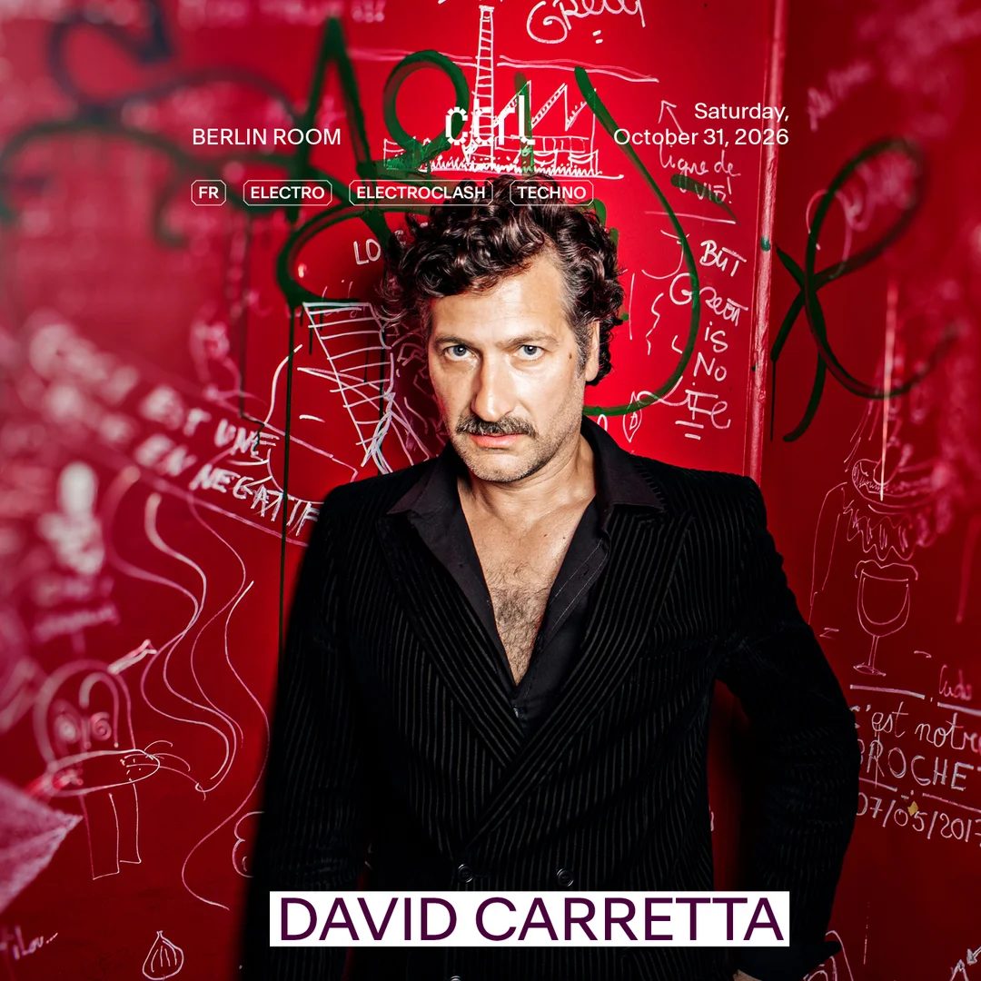 Affiche officielle de David Carretta au Control Club (Control Club, Bucharest, Roumanie, 31 octobre 2026)