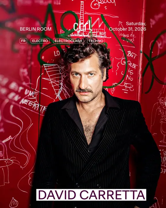 Affiche officielle de David Carretta au Control Club (Control Club, Bucharest, Roumanie, 31 octobre 2026)