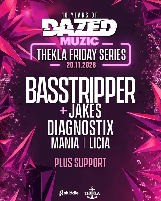 Affiche officielle de Dazed Muzic presents: Basstripper (Thekla, Bristol, Royaume-Uni, 20 novembre 2026)