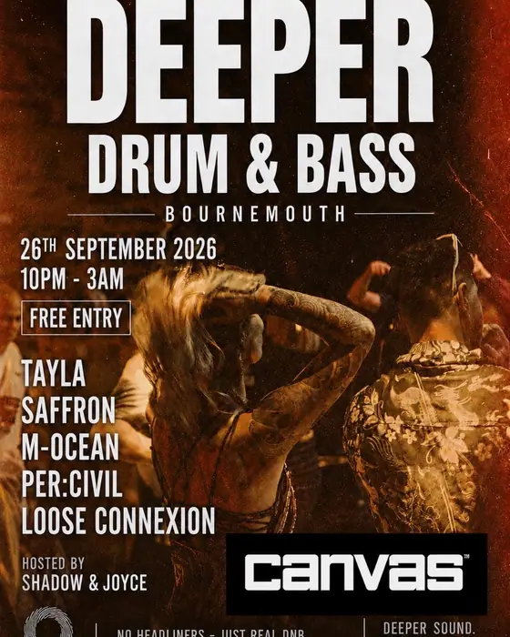Affiche officielle de Deeper Drum & Bass September Session (Canvas, Bournemouth, Royaume-Uni, 26 septembre 2026)