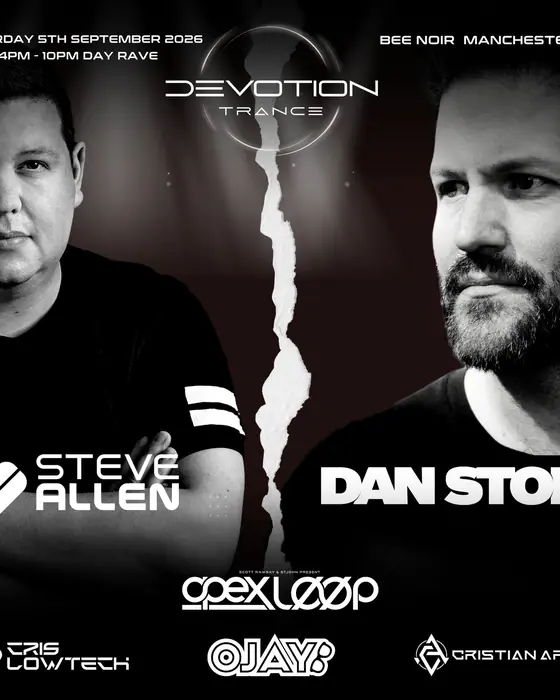 Affiche officielle de Devotion Trance (Bee Noir, Manchester, Royaume-Uni, 5 septembre 2026)
