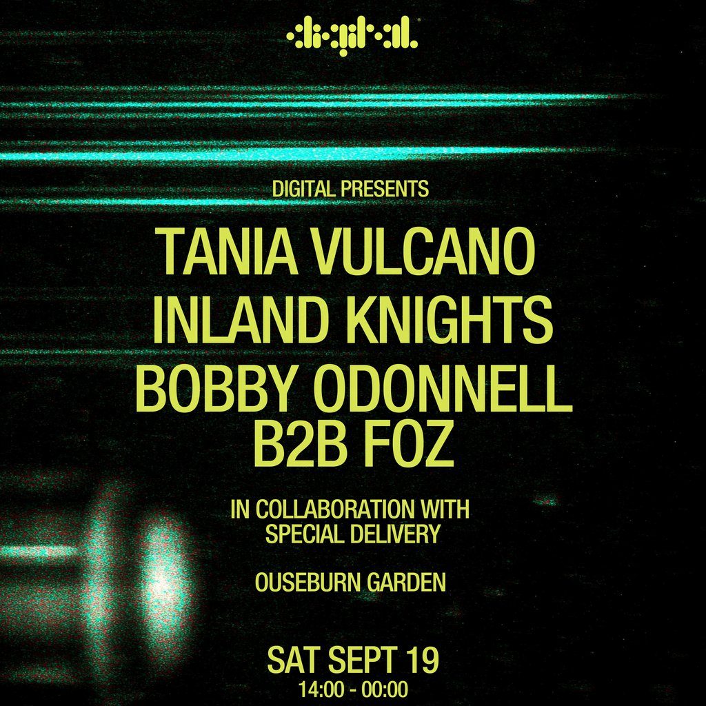 Photo de DIGITAL Presents: Tania Vulcano, Inland Knights, Bobby Odonnell (Ouseburn Garden, Newcastle, Royaume-Uni, 19 septembre 2026)