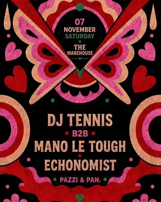 Affiche officielle de DJ Tennis b2b Mano Le Tough au Warehouse by IT Quarter (The Warehouse by IT Quarter, Limassol, Chypre, 7 novembre 2026)