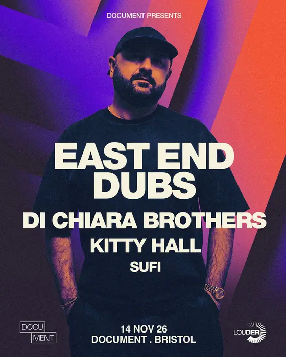 Affiche officielle de Document Presents: East End Dubs (DOCUMENT, Bristol, Royaume-Uni, 14 novembre 2026)