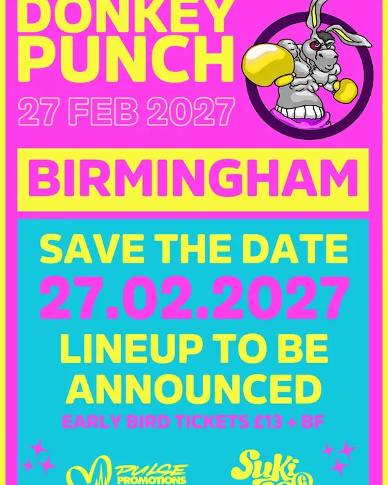 Affiche officielle de Donkey Punch (SUKi10C, Birmingham, Royaume-Uni, 27 février 2027)