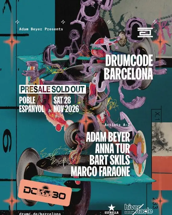 Affiche officielle de Drumcode Barcelona (Hivernacle Pop Up Club, Poble Espanyol, Barcelona, Espagne, 28 novembre 2026)