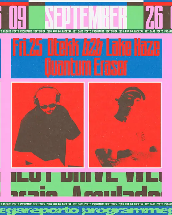 Official poster for Dtekk B2b Lake Haze, Quantum Eraser (Gare Porto, Porto, Portugal, 25 September 2026)
