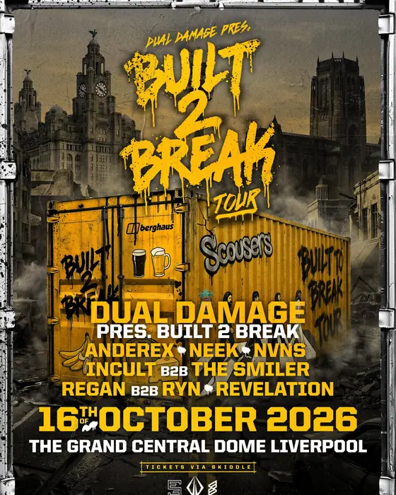 Official poster for Dual Damage Present: Built2Break (The Dome At Grand Central Hall, Liverpool, UK, 16 October 2026)